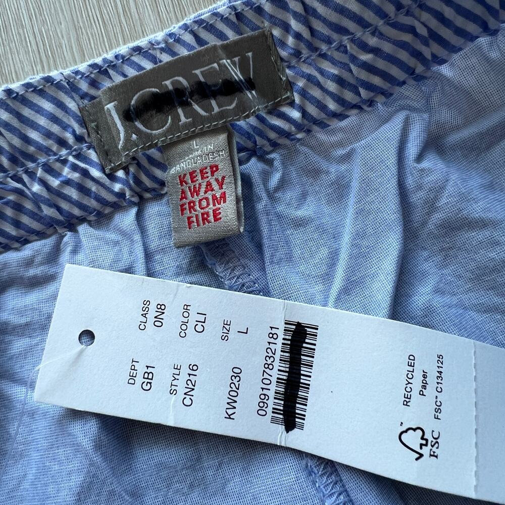 J Crew Classic Pajama Pant In End On End Cotton Large Light Blue Cool Lilac - Picture 3 of 10